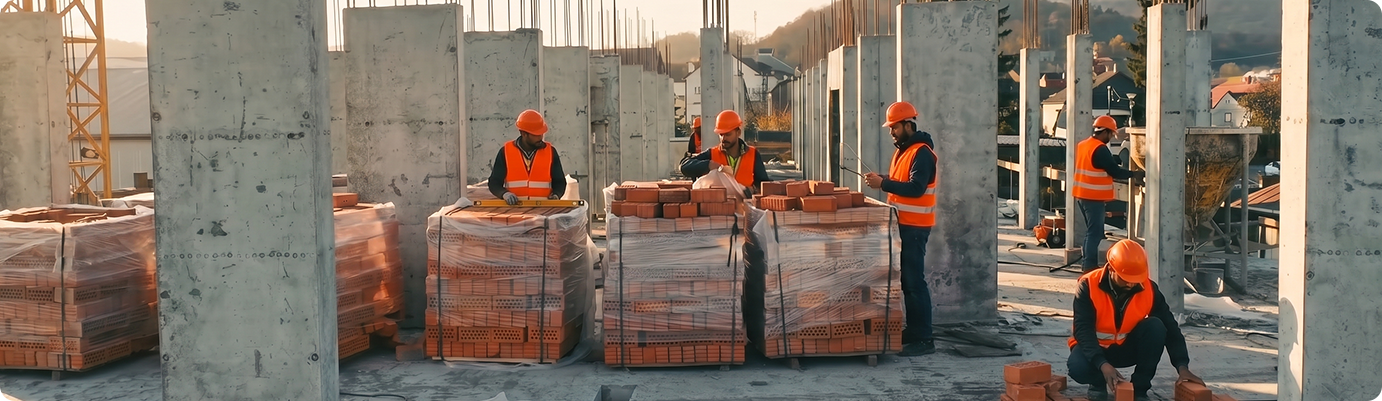 industrial construction, craftmens are working
